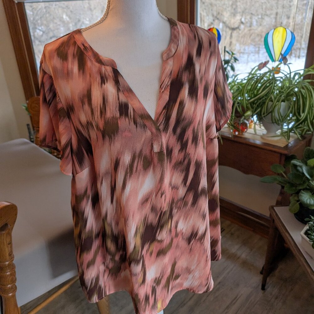 Torrid pink and brown blouse size1